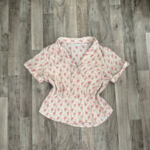 Kimchi blue vintage 90s coquette cottagecore floral sheer blouse